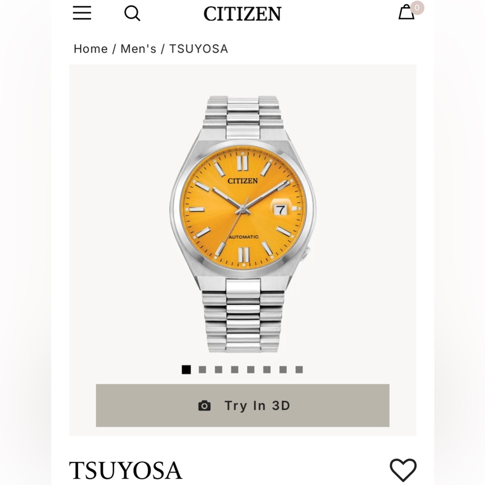 Citizen Tsuyosa Watch Yellow Dial